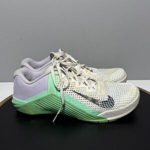 Nike Metcon 6 Training Shoes Women 9.5‎ Athletic White Green Purple Crosssfit